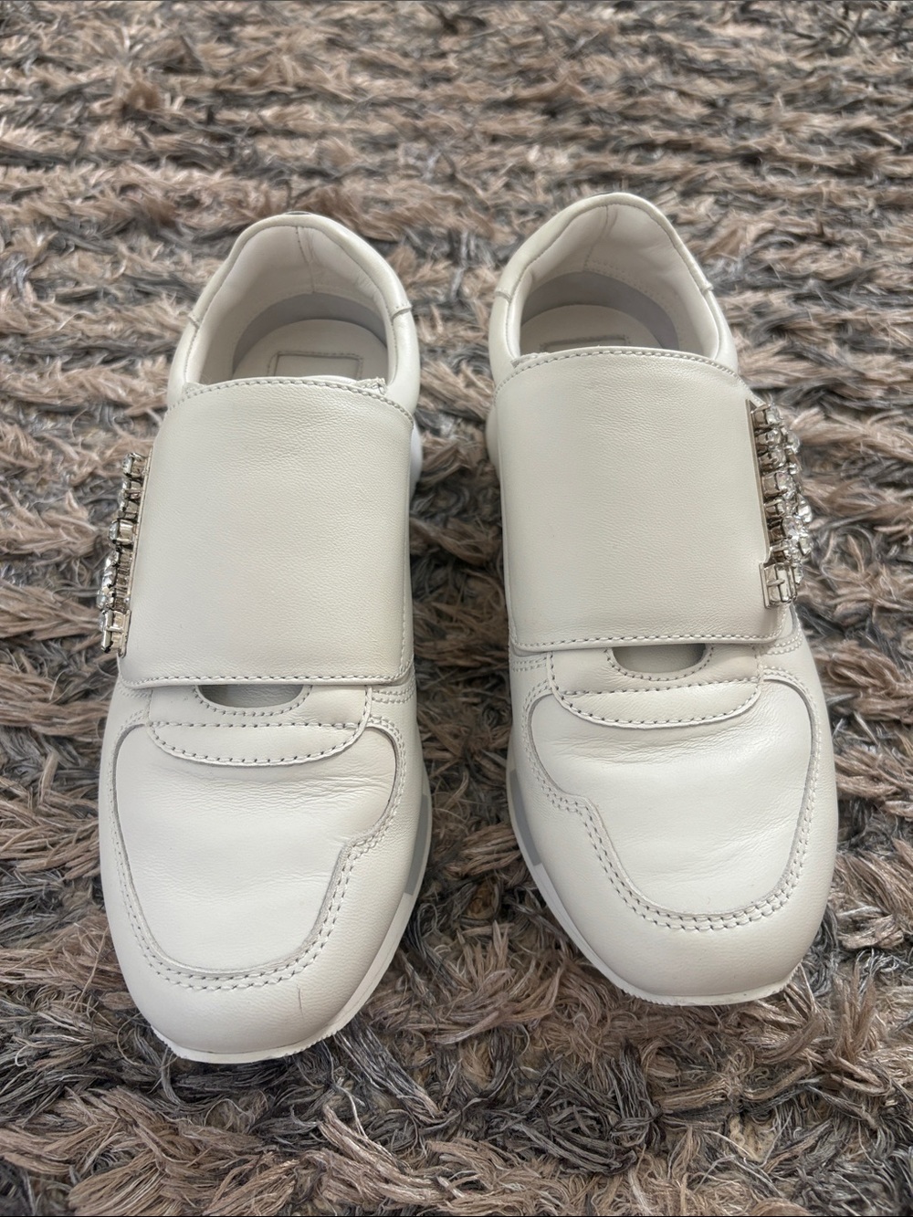 Rare Bally Switzerland GIADA Stone Ivory Lambskin Crystal B-Wings Sneakers 36 - Picture 5 of 15